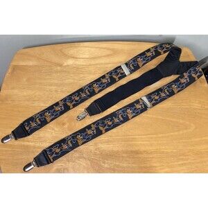 Warner Brothers Looney Tunes OSFM Daffy Duck Adjustable 1.5" Clipped Suspenders